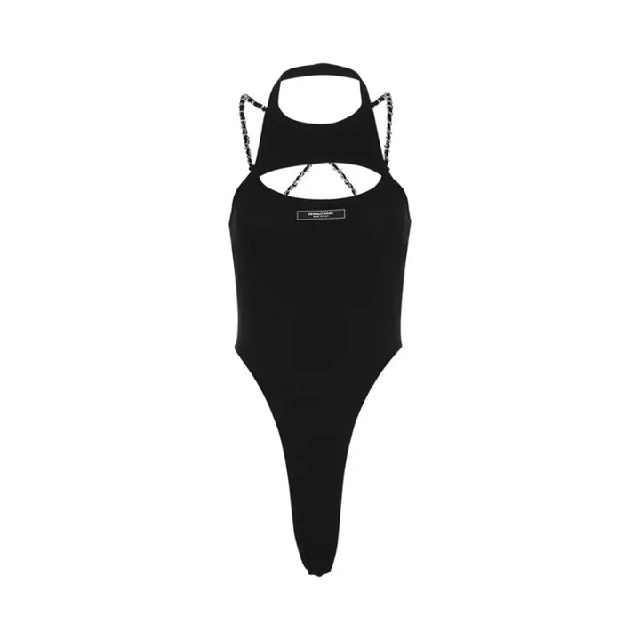 Hollow Out Sexy Bodysuit Lingerie Black Off Shoulder Bustier Hanging Neck Body Feminino Sleeveless Fashion Trends Women Clothing