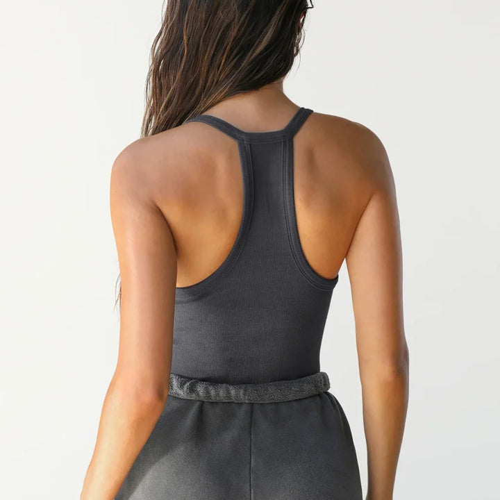 Women Bottoming Shirt Basic Elastic Tank Tops Solid O-neck T-shirt Female Knitted Short Slim Sleeveless Shirt Tank Casual Tops