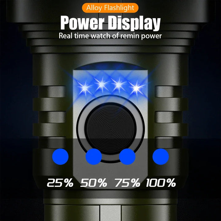 Ultra Powerful Flashlight Concentrating Ignition Flashlight Waterproof Military Tactical Lamp Outdoor Camping Adventure Torch