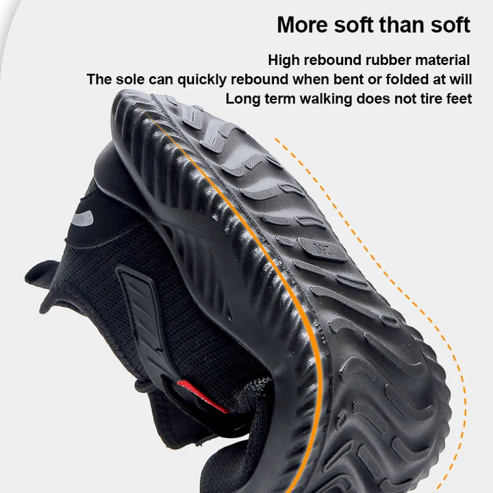 Work Sneakers Steel Toe Shoes Men Safety Shoes Puncture-Proof Work Shoes Boots Fashion Indestructible Footwear Security