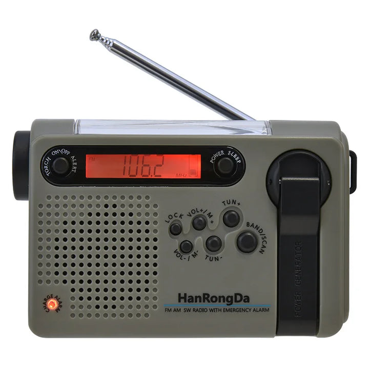 Weather Emergency Radio AM/FM/SW Portable Solar Hand Crank Radio 3 in 1 2000mAh Power Bank Phone Charger Flashlight for Camping