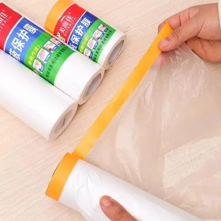 10M Self-adhesive Dustproof Film Furniture Dust Protection Masking Film Home Waterproof Plastic Film Wall Painting Protect Cover