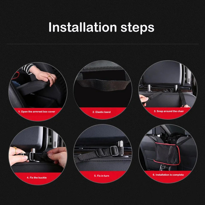 Car Seat Back Storage Bag Car Accessories Universal Multifunction Artificial Leather Interior Stowing Tidying Auto Organizer Box