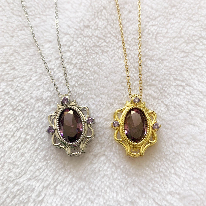 Rapunzel Necklace For Women Girls Fashion Wedding Party Jewelry Accessories Purple Lilac Zirconia Princess Necklace Gift For Her