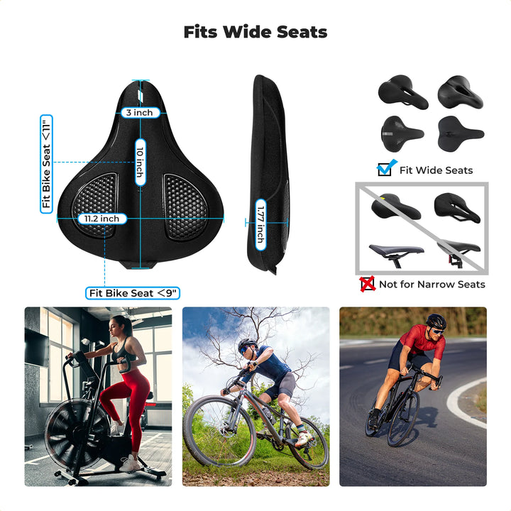 YOUNGDO Bike Seat Cushion Cover Comfort Waterproof Breathable Cycling Bicycle Saddle for Mountain MTB Peloton BMX City Road Bike
