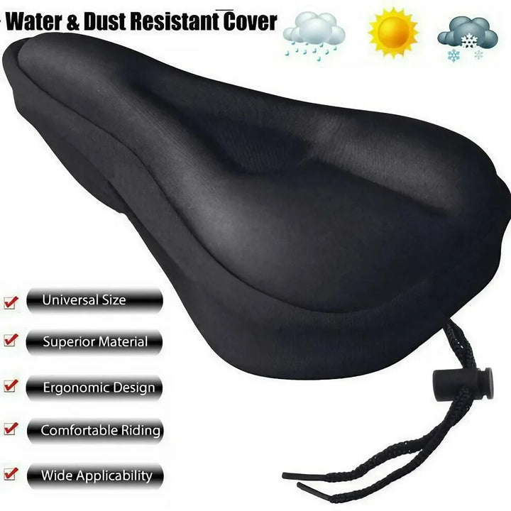 Bicycle Saddle 3D Bike Seat Cover Padded Wide Gel Soft Pad Exercise Bike Seat Cushion Wide Foam Mountain Bicycle Seat Cushion