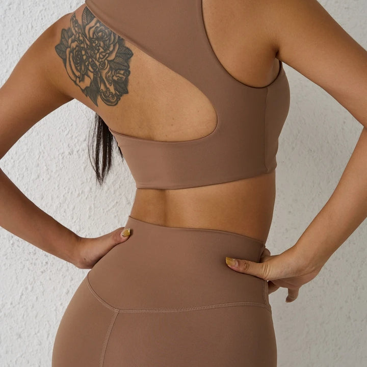 QINACTIVE  Sexy Backless Women Crop Top Fitness Solid Sports Bra Gym Shockproof Workout Yoga Tank Tops
