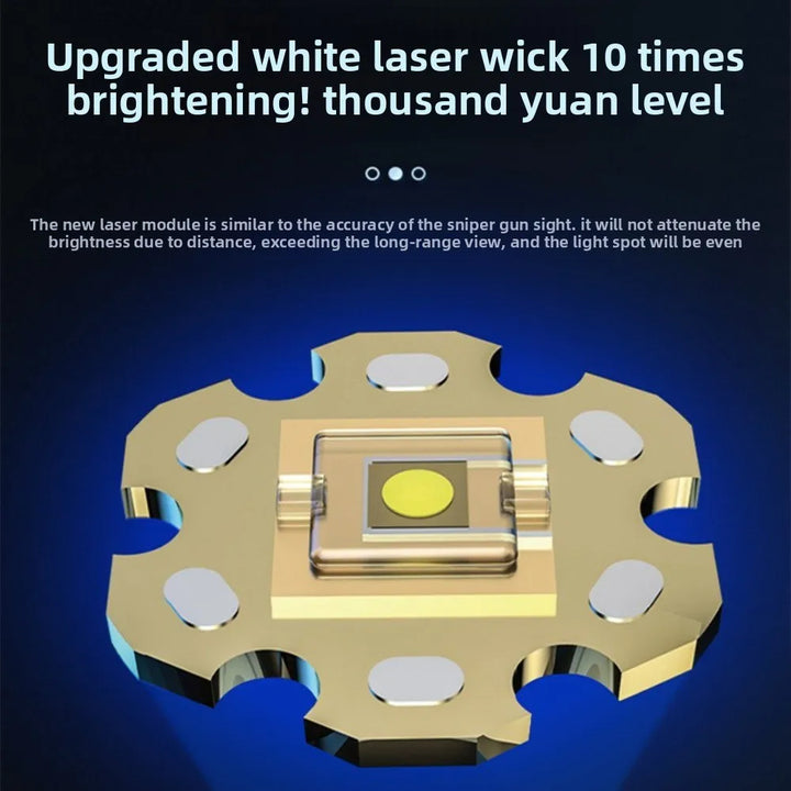 New White Laser Flashlight, High-power Spotlight, Long-range Shooting Outdoor Emergency Long Endurance Strong Bright Flashlight