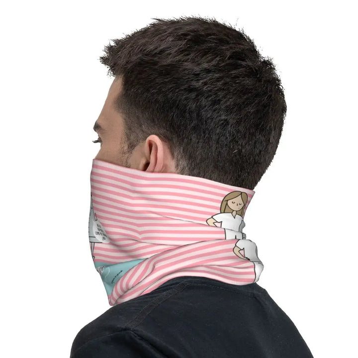 Custom Nursing Pattern Nurse Bandana Neck Gaiter for Ski Cycling Women Men Wrap Scarf Health Care Headband Warmer