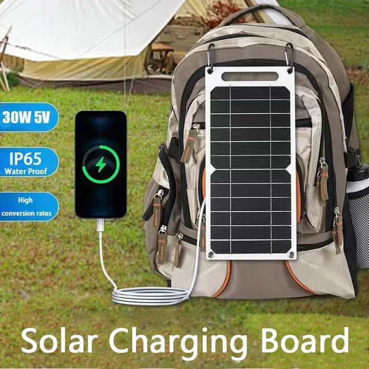 Waterproof 30W Solar Charging Panel – Portable USB Solar Power Bank for Outdoor Camping Hiking & Phone Charging