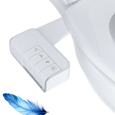 Bidet Attachment for Toilet, Non-Electric Dual Nozzle for Frontal & Rear Wash, Adjustable Water Pressure Control