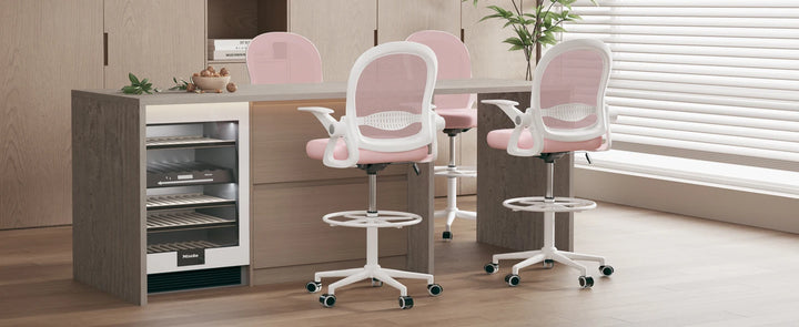 naspaluro Drafting Chair Tall Office Chair Ergonomic Desk Chair Swivel Painting Chair Adjustable Footrest Ring for Office Home