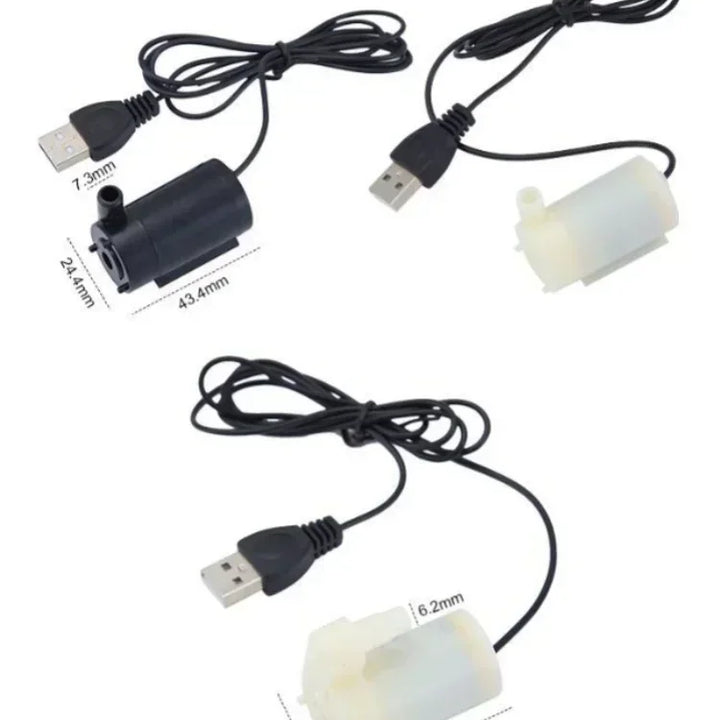Super Quiet DC 5V USB Brushless Motor Pump Portable Submersible Water Pump Hydroponic Fish Tank Circulating Water Craft Fountain