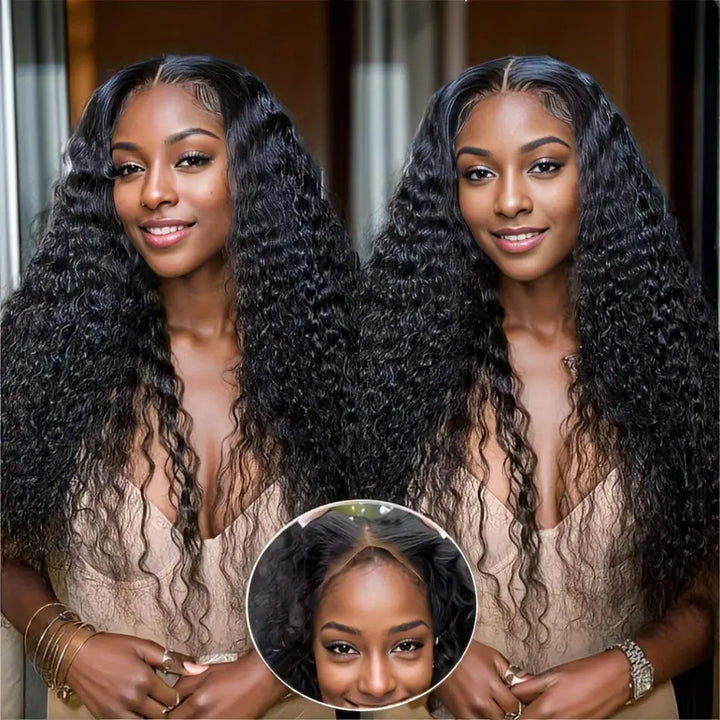 Curly Wigs Lace Frontal wig 5x5 Human Hair 4x4 Natural 30 40 Inch Deep Wave Glueless Closure Wigs For Women Lace Front wigs
