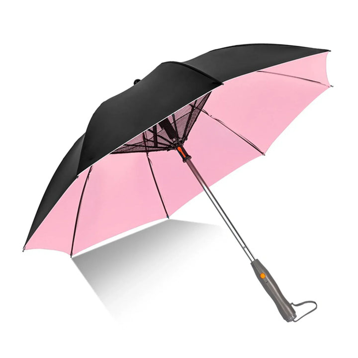 Sun Umbrella with Fan Misting,Portable Fan for UPF 50+ Sun,Cooling Umbrella,Summer Cooler for Outdoor Beach,Battery Powered