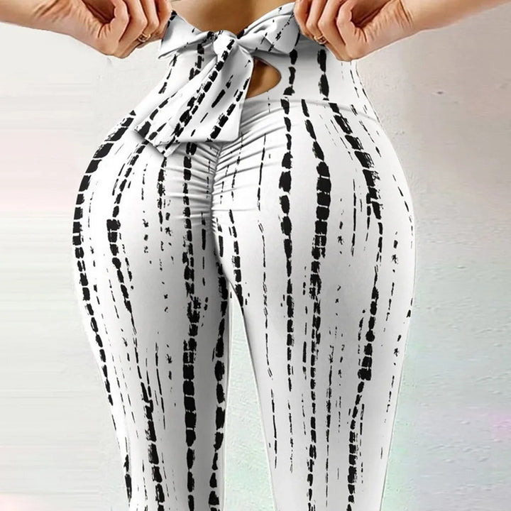 Peach Hip Lifting Sports Fitness Bow Yoga Leggings Internet Celebrity European and American Fashion Women Casual Leggings