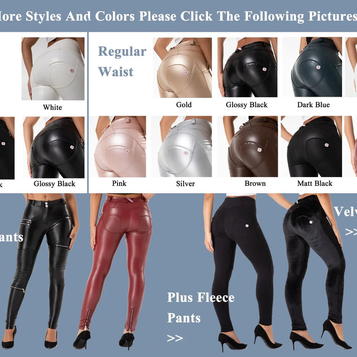 Shascullfites Melody Black Faux Leather Pants Womens Shape Pants Tall Leather Jeans Bright Leggings with Fleece Dropshipping