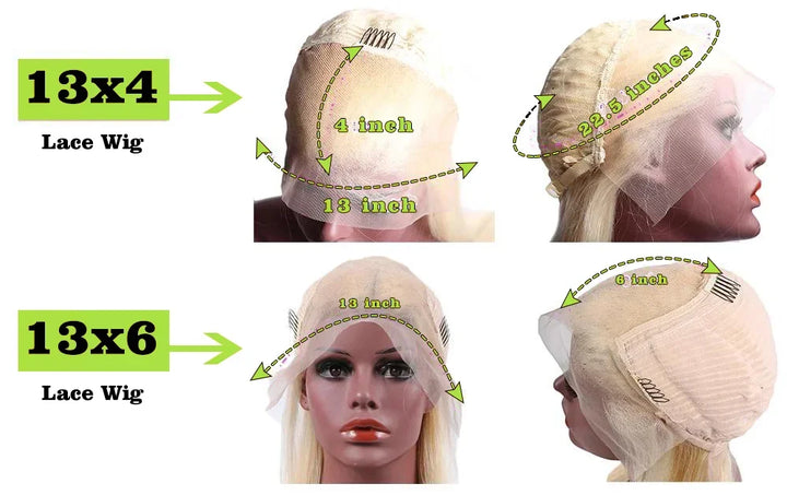 613 Blonde 13x4 13x6 Full Frontal HD Transparent Lace Short Bob Human Hair Wigs Pre Plucked Straight Human Hair Wig For Women
