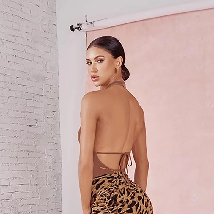 Hollow Sleeveless Bare Back Bodysuit Latin dance Dress Female Latino dancing Cloth Belly Tango Performance Costume NY60 2436