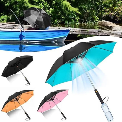 Golf Rain Umbrella Sun UV Protection Water Spray Cooling Fan Beach Umbrella Reinforced Rain Umbrella with Fan and Mister