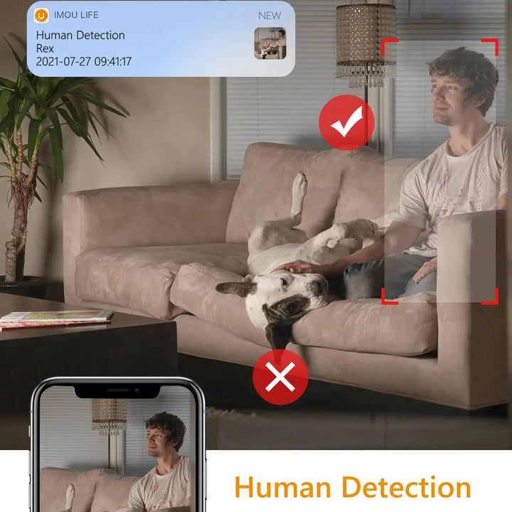 IMOU Rex 4MP Wifi IP Camera Home Security 360 Camera AI Human Detection Baby Phone Camera Night Vision Two Way Talk PTZ Camera