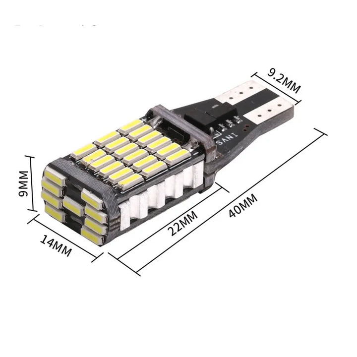 2PCS T15 W16W 921 912 T16 902 LED Bulbs High Power 45pcs 4014SMD Super Bright 1200LM Replace For Car Reversing Light White Red