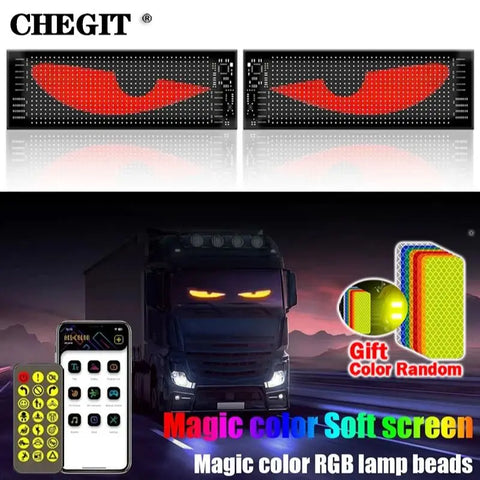 Demon Eyes Car LED Logo APP LED Matrix Pixel Panel Night Light DIY Programmable Flexible LED Display for Car Truck Accessorie