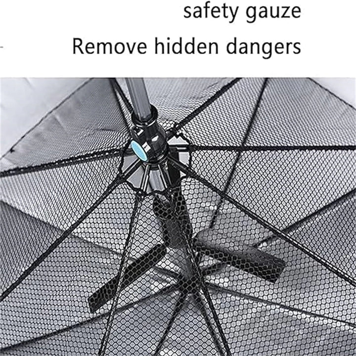 Golf Rain Umbrella Sun UV Protection Water Spray Cooling Fan Beach Umbrella Reinforced Rain Umbrella with Fan and Mister