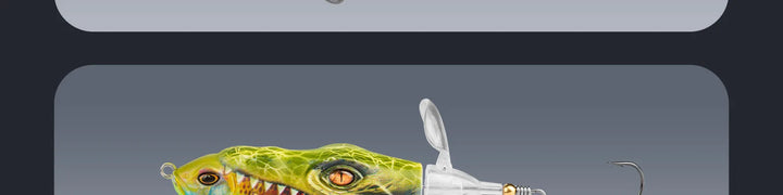 HANDING 3Pcs M1 Topwater Whopper Fishing Lure Floationg Hard Swimbait Durable Steel Ring Fishing Tackle UV Paint Fishing Bait