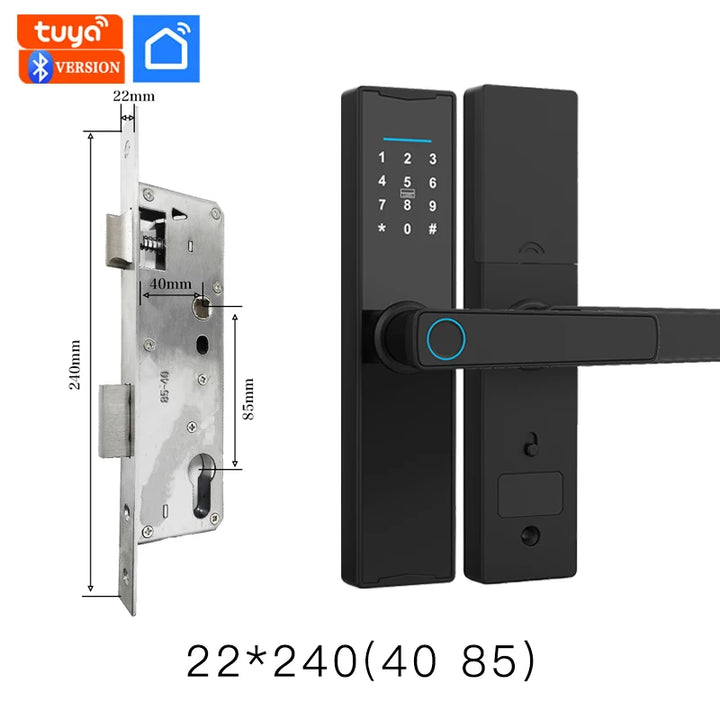 PHIPULO New Smart Door Lock With Tuya APP Digital Electronic Lock Smart Home Wooden Door Lock Biometric Fingerprint