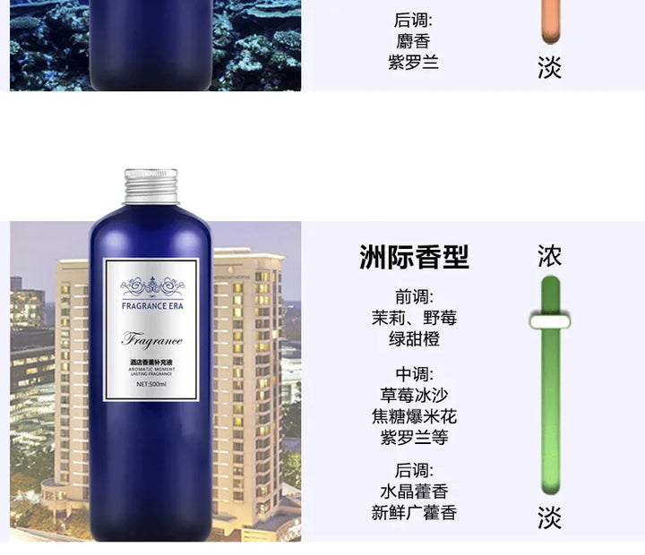 500ml Premium Hotel Aromatherapy Essential Oil for Aroma Diffuser Home Air Freshener Reed Diffuser Refill Liquid