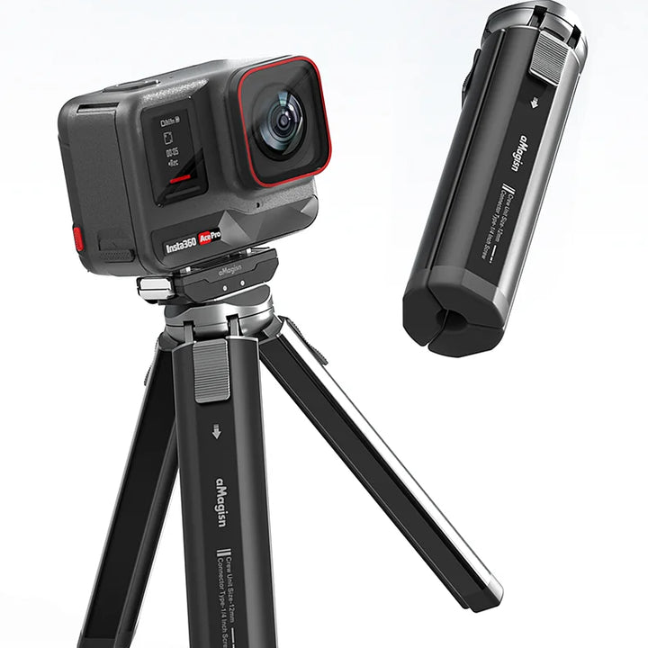 aMagisn Metal Tripod for GoPro Hero/DJI OSMO /Insta360 Aluminum Alloy Tripod Accessories With 1/4 Screw for Action Camera