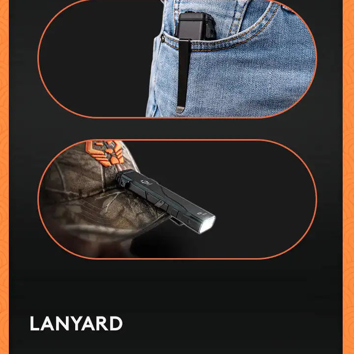 RovyVon Angel Eyes E30 Sleek Flat 2600 Lumens EDC Tactical Flashlight Mini Rechargeable Flashlights Torch Light