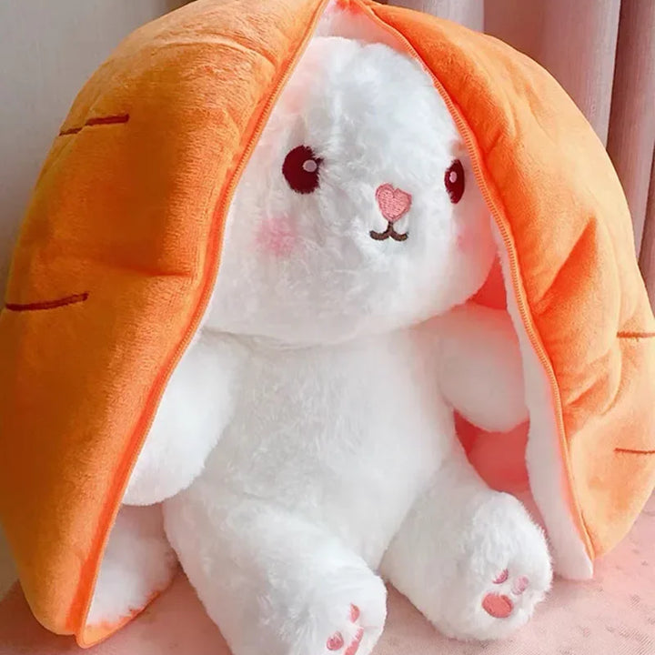 25cm Cute Strawberry Carrot Rabbit Plush Toy Stuffed Creative Into Fruit Transform Baby Cuddly Bunny Doll for Kid Birthday Gift