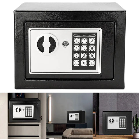 Small Safe Box with Keys Electronic Security Box Lockable Household Money Bank Steel for Store Money Jewelry Document