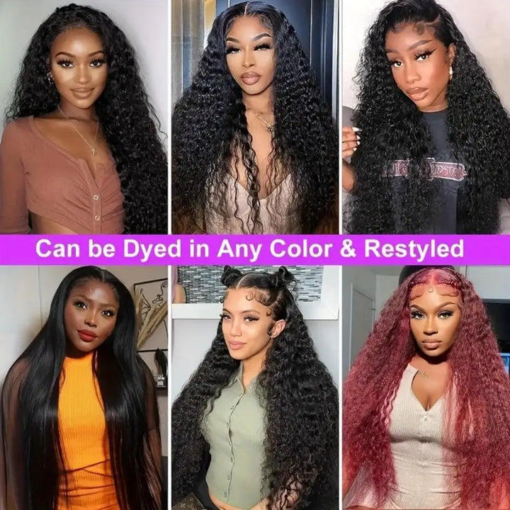 Curly Wigs Lace Frontal wig 5x5 Human Hair 4x4 Natural 30 40 Inch Deep Wave Glueless Closure Wigs For Women Lace Front wigs