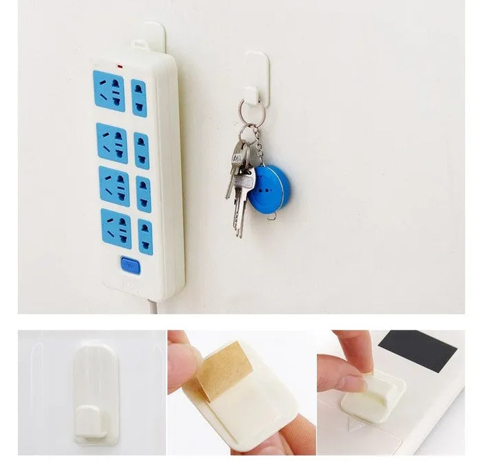 2Pairs Multi-Purpose Storage Holder Hanging Hooks for TV Air Conditioner Remote Control Room Organizer Plastic Sticky Hooks