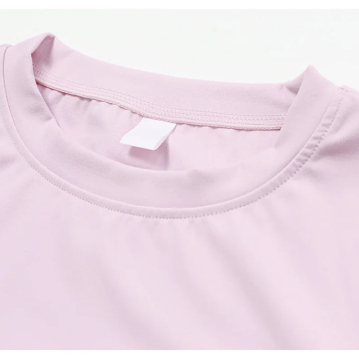 NCLAGEN Women Running Sports T Shirt Summer Short Sleeve Round Neck Breathable Stretchy GYM Yoga Slim Fitness Active Top Tee