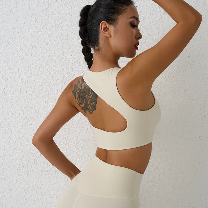 QINACTIVE  Sexy Backless Women Crop Top Fitness Solid Sports Bra Gym Shockproof Workout Yoga Tank Tops