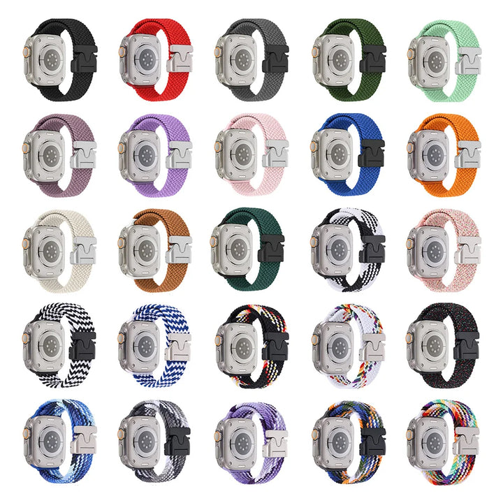Nylon Canvas Watch Strap for Apple iWatch Series 10 42mm 46mm Ultra 1/2 49mm  S9 8 7 41mm 45mm  S4-6 40mm 44mm Parachute Buckle