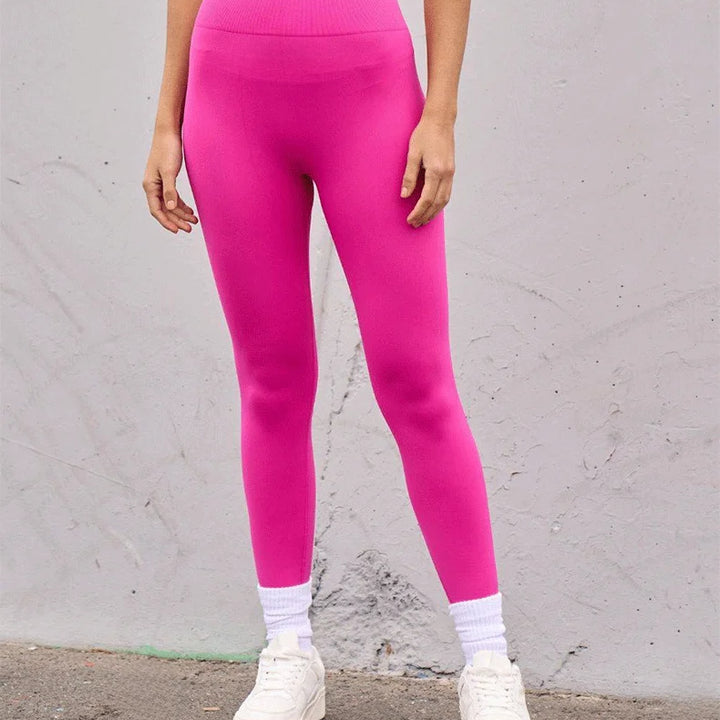 Seamless High Waist Sports Pants, Peach Hip Lift Back, V-Fold, Fitness Pants
