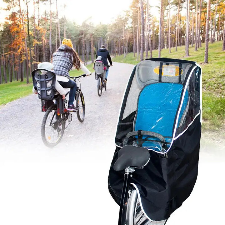 Bike Rear Child Seat Rain Cover Rain And Wind Cover For Bike Child Seat Windproof & Breathable With Transparent Window