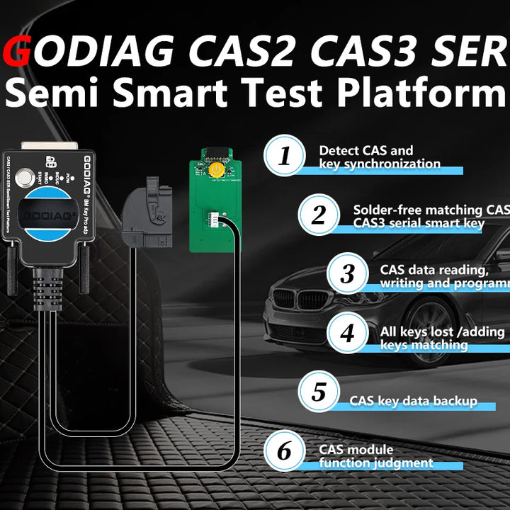 GODIAG for BMW CAS1 CAS2 CAS3 SER Semi Smart Test Platform Detect CAS & Key Synchronization Solder-free Matching CAS Data Read