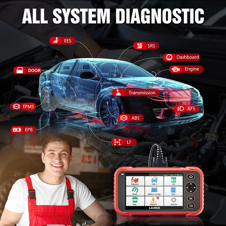 LAUNCH Official - X431 CRP123E PLUS Car Diagnostic Tools OBD OBD2 Full System Code Reader Scanner SAS OIL ETS Reset Free Update