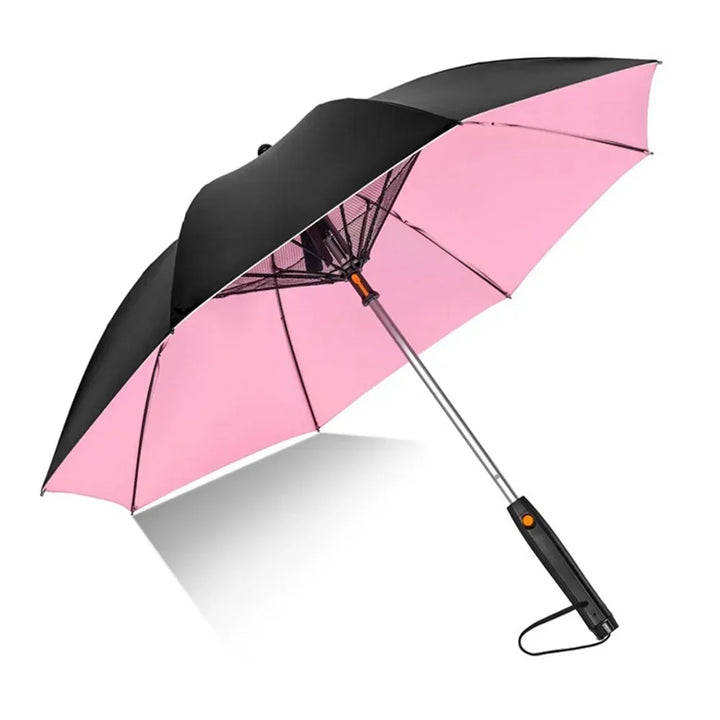 Sun Umbrella with Fan Misting,Portable Fan for UPF 50+ Sun,Cooling Umbrella,Summer Cooler for Outdoor Beach,Battery Powered