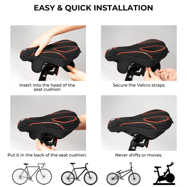 YOUNGDO Bike Seat Cushion Cover Comfortable Breathable Cycling Gel Pad Bicycle Saddle Cushion for MTB Mountain Road Bike Outdoor