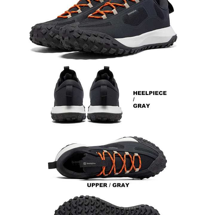 Baasploa New Men Hiking Shoes Anti Splash Water Outdoor Sneakers for Men Comfort Casual Sneakers Male Non-Slip Wear Resistant