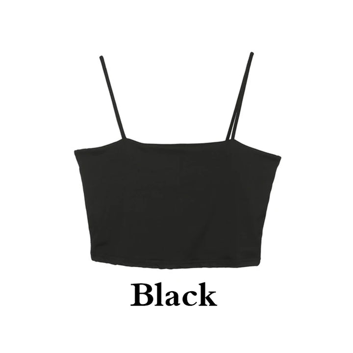 Sexy Spaghetti Strap Crop Tops Black Tank Top Women Summer Camis Backless Basic Camisole Casual Tube Top Sleeveless Cropped Vest