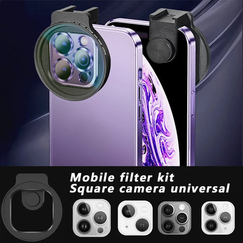 67mm Photography Filters with Metal Clip Phone Lens ND CPL Black Star Flare Filter kit For iphone 15 pro 13 pro max Smartphone