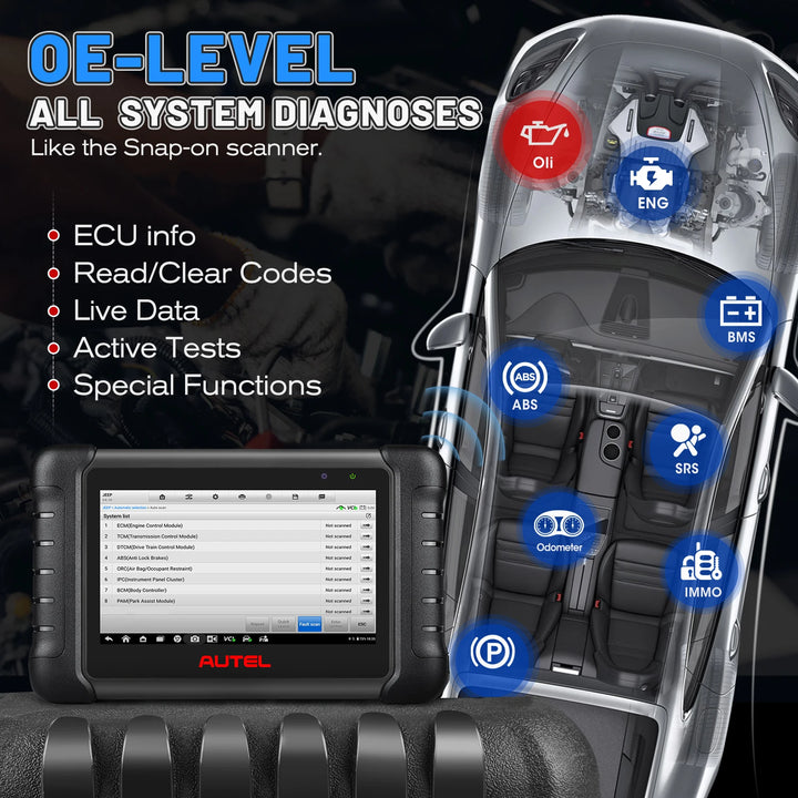 2024 Autel MaxiCheck MX808S OBD2 Scanner Bi-directional Control Scan Tool, 28+ Services, All System Diagnostic Same as MK808S